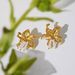 INS Retro Plated Titanium Steel Pearl Flower Korean Earrings_ipsvogv.com