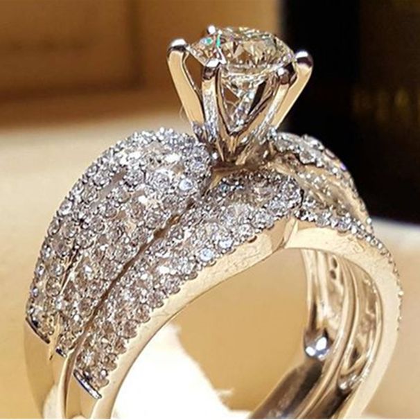 Cao Shi's New Flash Diamond Engagement for Women's Ring Fashion Light Luxury Headpiece_ipsvogv.com