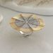 Color Blocking Geometric Compass, Leaf Personalized Layering, Vintage Moon Joint Ring, Ring_ipsvogv.com