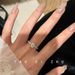 Ice Flower Egg Sparkling Cut Pigeon Zircon Spinning Ballet, Niche Twisted Thread Group Set With Simple Style Open Ring Ballet,_ipsvogv.com