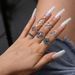 New Hollow Carved Oil Black 8-piece Set Of Joint Rings For Women_ipsvogv.com