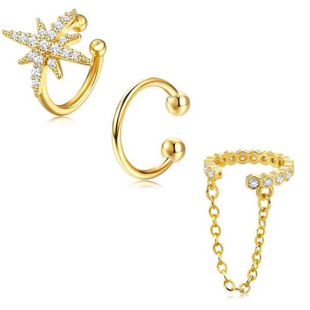 Hot Selling Ear Bone Clips For Non Pierced Ears, Niche Design, Zircon Inlaid Ear Clips, High End Personality, Sweet And Cool Ear Accessories_ipsvogv.com