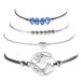 Fashionable, Trendy, And Personalized New Street Photography Korean Version Love Map Carved 4-piece Bracelet Set_ipsvogv.com