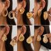 Fashionable Ins Style Metal Threaded Shell With Simple Design, Geometric Ring Twisted Earrings_ipsvogv.com