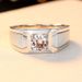 S925 Sterling Silver Men's Frosted Moissanite Diamond Ring New Classic High Carbon Stone Yellow Diamond Ring_ipsvogv.com