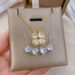 】 Women's 【 New Necklace, Two Piece To Heart Opening Four Leaf Flower Full Diamond Versatile Clavicle Chain, Titanium 【 】 Necklace, Chain,_ipsvogv.com