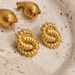 Real Gold Electroplated Titanium Steel Vintage Retro Twisted Twist Unique Earrings_ipsvogv.com