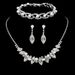 3-Piece Pearl Jewelry Set - Necklace, Earrings & Bracelet, Elegant & Versatile Women's Accessories_ipsvogv.com