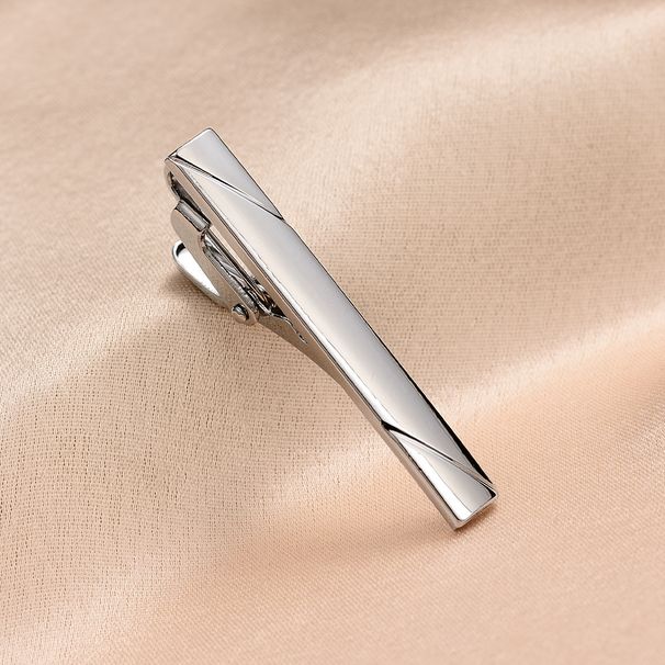 Dai Li Men's Short Silver Tie Clip Set Children's Tie Clip Black Simple Tie Cliop Fast Sale_ipsvogv.com