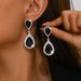 Unisex Exaggerated Bridal Wedding Earrings Popular Ladies Diamond Long Earrings Silver Tassel Earrings_ipsvogv.com