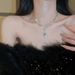 Girl "Cool Dreamy And Cool Super Sparkling Zircon Water Drop Necklace For Women's New Style, High Grade, Light Luxury, " !_ipsvogv.com