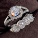 Cao Shi's Simple Engagement Banquet Women's Combination Ring with Geometric Shape and Full Diamond Ring_ipsvogv.com