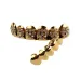 YOUNGX Hip Hop Heart Zircon Teeth Grillz Braces Gold Color Top Bottom Glossy CZ Stone Tooth Caps For Women Men Jewelry_ipsvogv.com