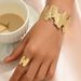 Fashionable OL Women's Bracelet Ring Set, Personalized Metal Leaf Bracelet, Versatile, High End, Handmade for Women_ipsvogv.com