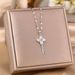 Four Leaf Clover Zircon Necklace, Women's Personalized Diamond Inlaid Key Pendant, Titanium Steel Lock Chain, Versatile_ipsvogv.com