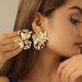 Fashion Design Metal Glossy Foldable Studs Drops Jewelry For Women Geometric Petal Earrings_ipsvogv.com