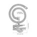 Hip Hop SECURITY Letter Pistol High-Quality Dominant Alloy Rhinestone Cuban Chain Pendant_ipsvogv.com
