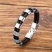 Bracelet, simple stainless steel woven multi-layer genuine leather bracelet, hot selling_ipsvogv.com