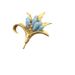Vintage Glass Flower Bouquet Ear Clip Earnail Brooch Set Blue Magnolia Enamel Bell Orchid_ipsvogv.com