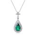 cultivated Emerald Drop Pendant S925 Silver Inlaid With Colored Gemstone Clavicle Pendant Retro Temperament For Mother_ipsvogv.com