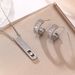 New Fashion And Minimalist Square Lock Hole Pendant Earrings Accessory Set_ipsvogv.com