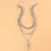 Exaggerated Silver Cuban Chain Alloy Pendant Multi Layer Necklace Hip Hop Dark Style Necklace_ipsvogv.com