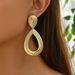Simple And Fashionable Commuting Style Water Drop Earrings Personality Exaggerated Hollow Niche Design Earrings Versatile Earrings_ipsvogv.com