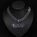 Dark Halloween Flame Letter NOCAP Purple Diamond Pendant Hip Hop Personalized Men's Necklace_ipsvogv.com