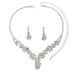 Trendy Jewelry Exquisite Crystal Rhinestone Necklace Earrings Dress Two-Piece Set_ipsvogv.com
