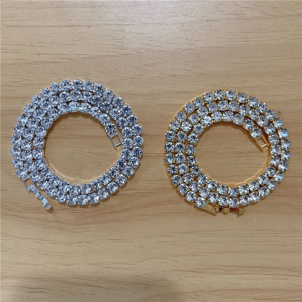 Hip Hop Inlaid Zircon Row Necklace INS Water Diamond Multiple Specifications Tennis Chain_ipsvogv.com