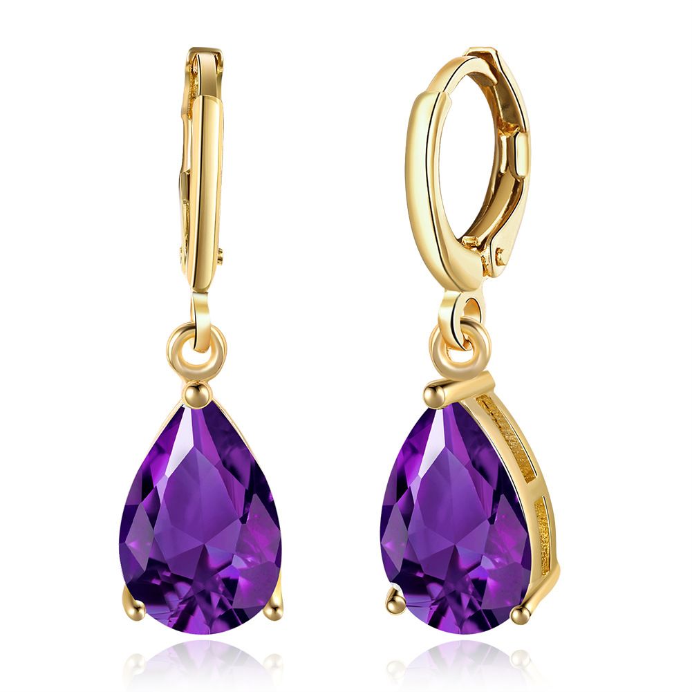 Women's Jewelry Zircon Ear Clips Teardrop Shaped Diamond Ear Clips_ipsvogv.com