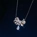 Designer's Full Diamond Zircon Bow Pendant Droplet Simple And Versatile Necklace With Women's Collar Chain New Neckchain Simple_ipsvogv.com