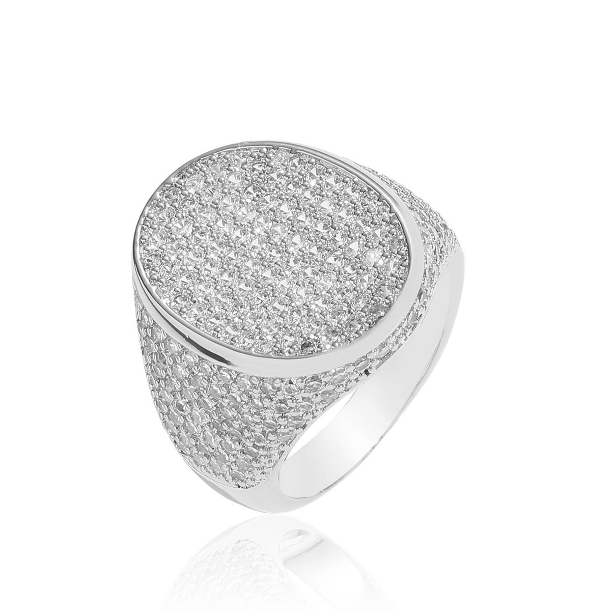 Men’s Jewelry Set Fashion Hip Hop Oval Ring Micro Inlaid Zircon Full Diamond Personality Trendy Brand Men's Rap Diamond Ring_ipsvogv.com