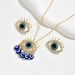 Instagram versatile hip-hop style women's earring necklace set with personalized devil's eye diamond design earrings and_ipsvogv.com