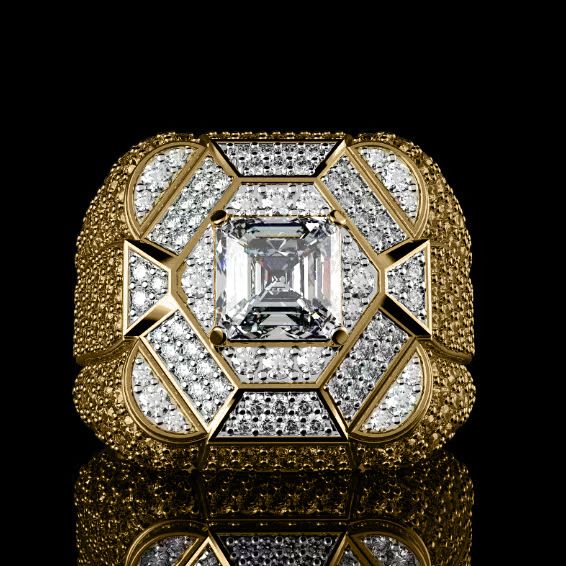 Sanjie Men's Trendy Jewelry Hip Hop Square Diamond Set Alloy Ring_ipsvogv.com
