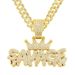 Cool full crown letter pendant for men's hip-hop wear with diamond inlaid Cuban necklace neck chain_ipsvogv.com