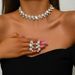 Women’s Jewelry Set Fashion Simple Wedding Jewelry Set Bridal Jewelry Temperament Valentine's Day Banquet Necklace Earring Set_ipsvogv.com
