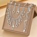 Women’s Jewelry Set Fashion Full Diamond Necklace Earrings Set Bridal Jewelry Necklace Three Piece Set Wedding Rhinestone Jewelry_ipsvogv.com