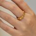 Women's simple non-fading gold stainless steel oval round ring accessories_ipsvogv.com