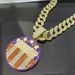 Round Brand Drip Oil White Make America Create AGAIN Letter Alloy Men's Necklace_ipsvogv.com