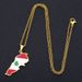 Retro Lebanon Oil Drops Map Pendant Necklace Men and Women Stainless Steel Couple Necklace Trend Accessories_ipsvogv.com