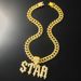 Domineering splicing diamond inlaid letter pendant necklace for men's trendy and cool hip-hop street dance accessories_ipsvogv.com