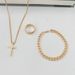 Jewelry men's cross necklace bracelet ring three piece set hip hop personality versatile accessories_ipsvogv.com