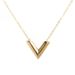 2023 New Simple Gold Small Luxury V-Letter Necklace Female Summer Collar Chain Net Red Colorless Qixi_ipsvogv.com