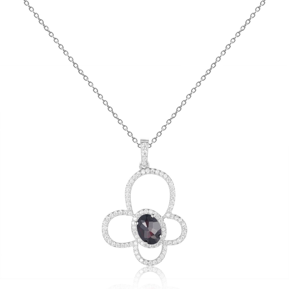 New Butterfly Necklace Natural Black Garnet Gift S925 Sterling Silver Inlaid Pink Topaz Pendant Sweet_ipsvogv.com