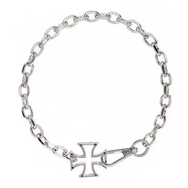 Necklace Men's Hollow Cross Neck Chain Short Hip Hop Versatile Personality Niche Tide Girls Cuban Chain Couple_ipsvogv.com