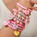 Soft Ceramic Handmade Pink Series Valentine's Day Love Heart Bracelet Set Jewelry_ipsvogv.com