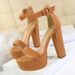 Women's Shoes thick heel super thin high heels sexy nightclub women's shoes waterproof platform open toe belt buckle sandals_ipsvogv.com