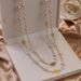 Multi Layer Pearl Glass Necklace Women, Japanese Korean Fashion Long Sweater Chain, Spring And Summer Hundred Matching_ipsvogv.com