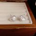 Korean Style Fashion Simple Silver Metal Brushed Heart Niche Design Sweet Cool Versatile Earrings_ipsvogv.com